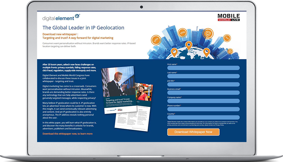Digital element landing pages - Cogent Design