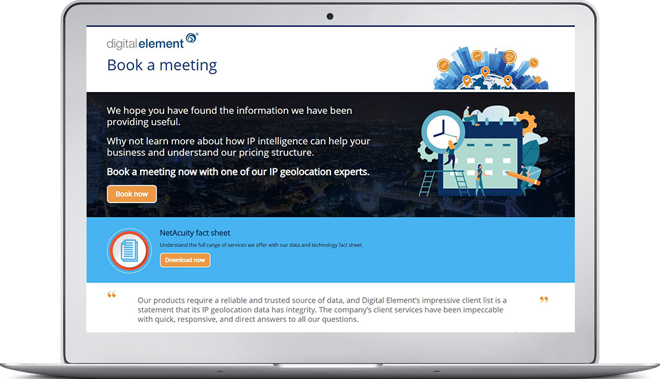 Digital element landing pages - Cogent Design
